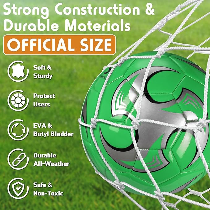 12 Pcs Soccer Balls Bulk Size 4 Soccer Balls with Pump Soft Football Outdoor Indoor for Sport Training Practice Game Gift for Youth Teen Adult
