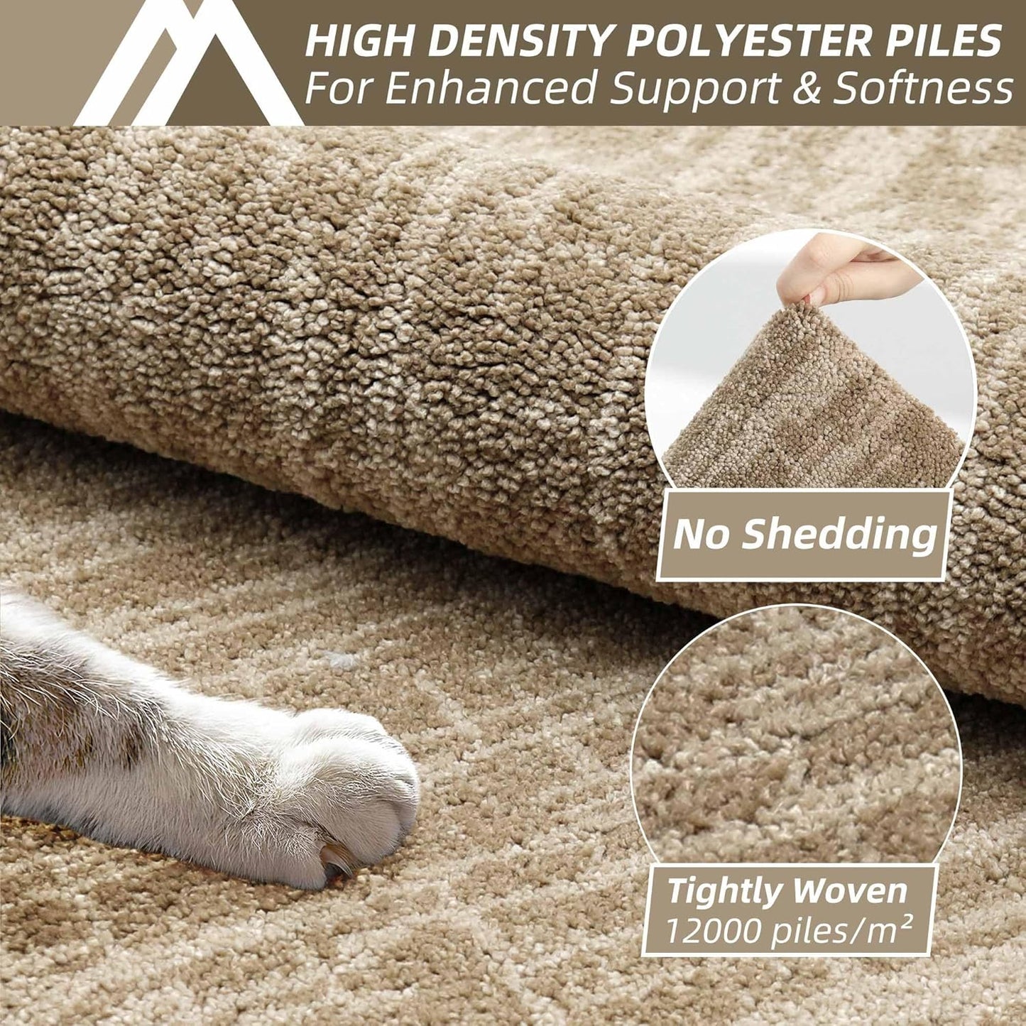 COSY HOMEER Kitchen Rugs 20"x32"+20"x48" Absorbent Soft Kitchen Mats for Floor Non Slip Kitchen Runner Rug Polyester Washable Kitchen Floor Mats for Sink Mat,Hallway,Laundry,Taupe