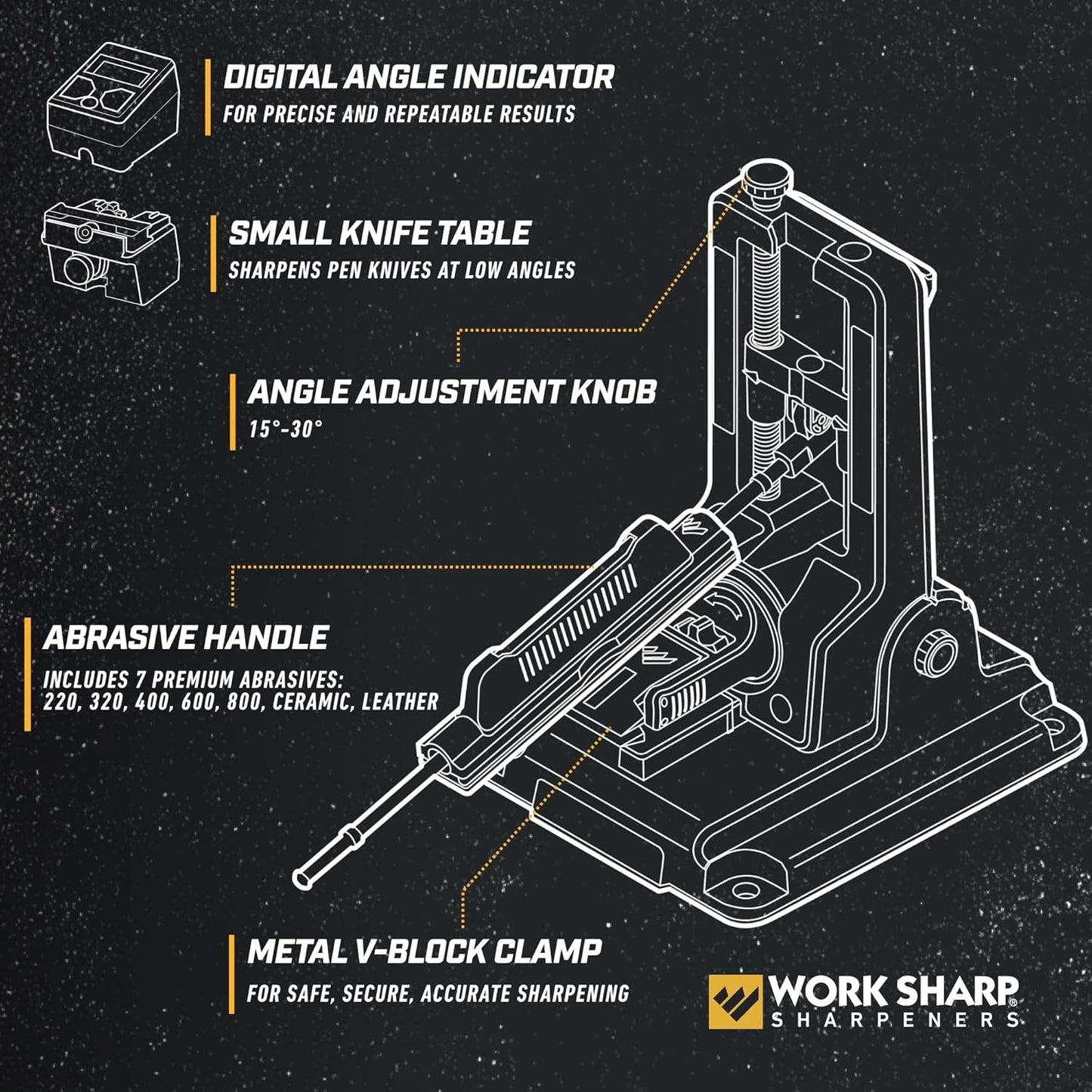 Work Sharp Professional Precision Adjust Knife Sharpener - Adjustable Knife Sharpening Kit for Pocket, Hunting, Kitchen, Serrated Knives