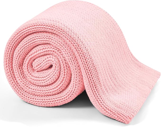L'AGRATY Knitted Weighted Blanket - 50"x60" 10lbs Cooling Chunky Knit Heavy Blanket for Adults Braided Crochet Throw Thick Cable Yarn Knit Decorative No Beads Evenly Weighted Machine Washable