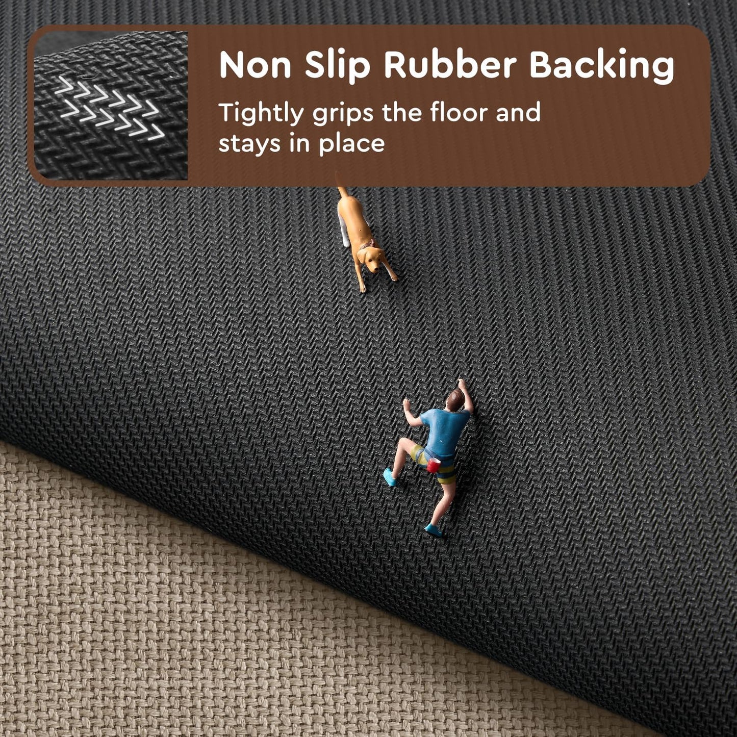 tchdio Kitchen Mats for Floor, Rubber Backed Kitchen Rugs Non Slip Washable, Superior Absorbent Kitchen Runner Rug Easy to Clean, Comfort Kitchen Floor Mat Front of Sink (Beige, 20" × 32")