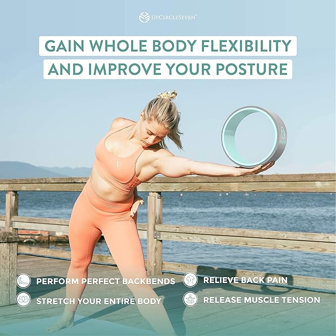 UpCircleSeven Yoga Wheel Set - Strongest & Most Comfortable Yoga Prop Wheel, 3 Pack for Back Pain and Stretching (12, 10, 6 inch)