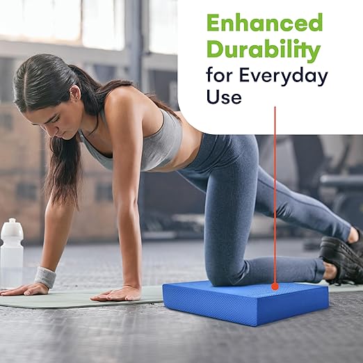 Steady Doggie | Blue Foam Balance Pad - Balance Board for Physical Therapy - Durable Large Textured Cushion Pad for Exercise, Workout, Balancing, Stability Workout, Knee and Ankle Exercise