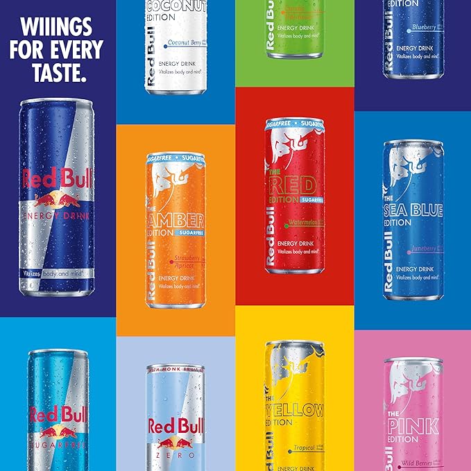 Red Bull Energy Drink with 80mg Caffeine plus Taurine & B Vitamins, 8.4 Fl Oz, Pack of 4 Cans