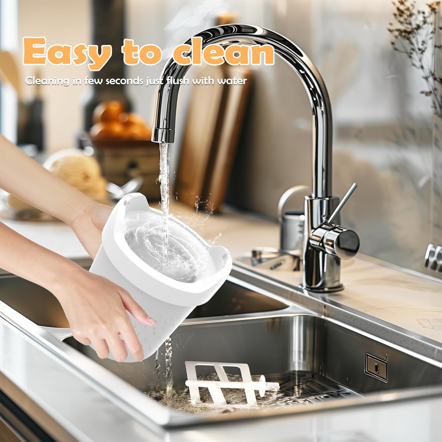 Ice Cream Maker Machine – Premium Mini Electric Maker Machine with Low-Noise Operation, Rechargeable,Perfect for Gelato, Sorbet & Frozen Yogurt, Easy to Clean,White