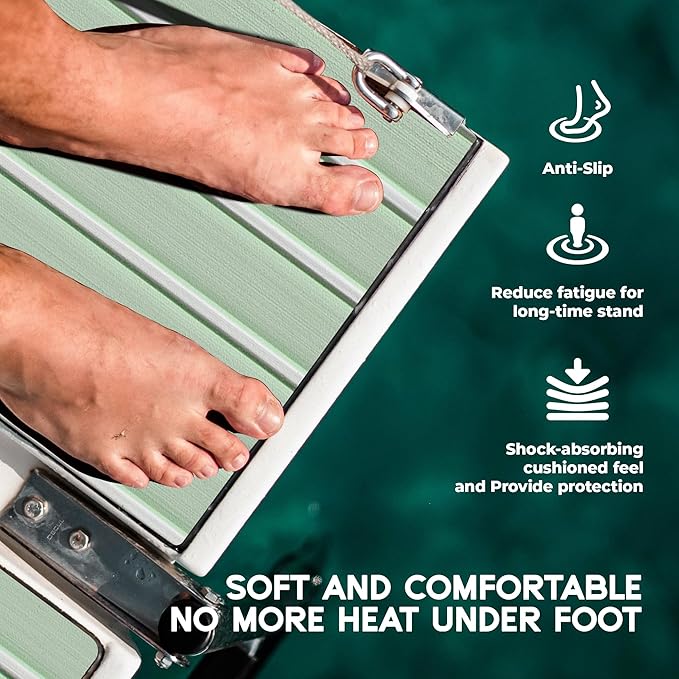 FOCEAN Boat Flooring EVA Foam Boat Decking Faux Teak Marine Flooring Boat Mat Boat Carpet Sheet for Motorboat RV Yacht Kayak Surfboard, 94.5"x 47.2"/35.4"/23.6"/15.7"