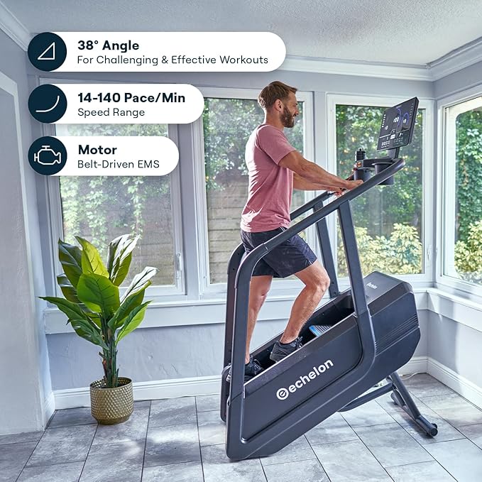 Echelon Summit Stairmill for Home Cardio with 22 Inch LCD Console, 14-140 Steps/Min, Bluetooth Heart Rate Monitoring, Wireless Charging, 12 Pre-Programmed Workouts + Echelon Fit App Connectivity