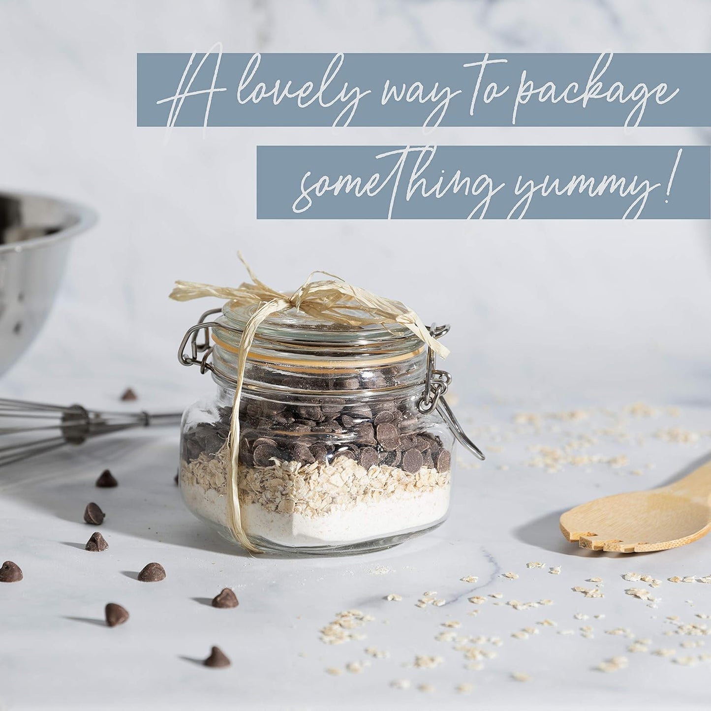 Galashield Glass Jars with Lids 16 oz Food Storage Jars with Airtight Lids Leak Proof Glass Canisters Kitchen Jars [Set of 2]