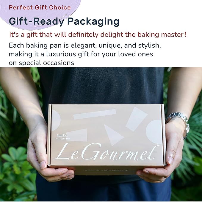 LeGourmet Nonstick Bread Loaf Pan 9 X 5 Inch, Ceramic Coating, Non-Toxic, Rust Resistant Aluminized Steel, Perfect 1 lb Baking Dish for Meatloaf, Pound Cake & Brownie (Cyan 2pcs)