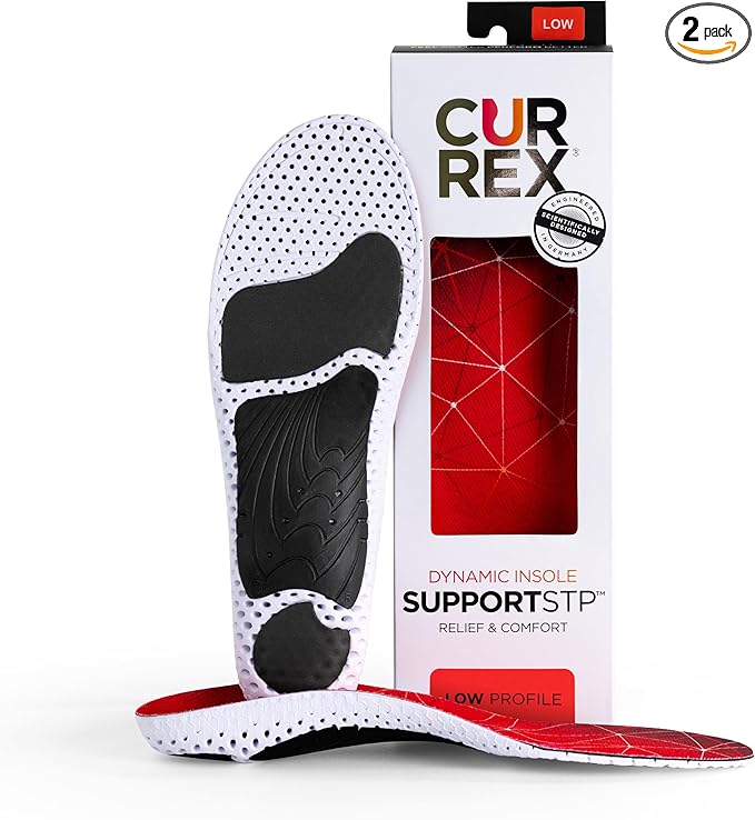 CURREX SupportSTP – Arch Support Insole w/Superior Cushioning & Airflow, Heavy Duty Shell for Less Fatigue – Comfort, Athletic, Casual and Work Shoe Inserts, Men & Women – Low Arch, Large
