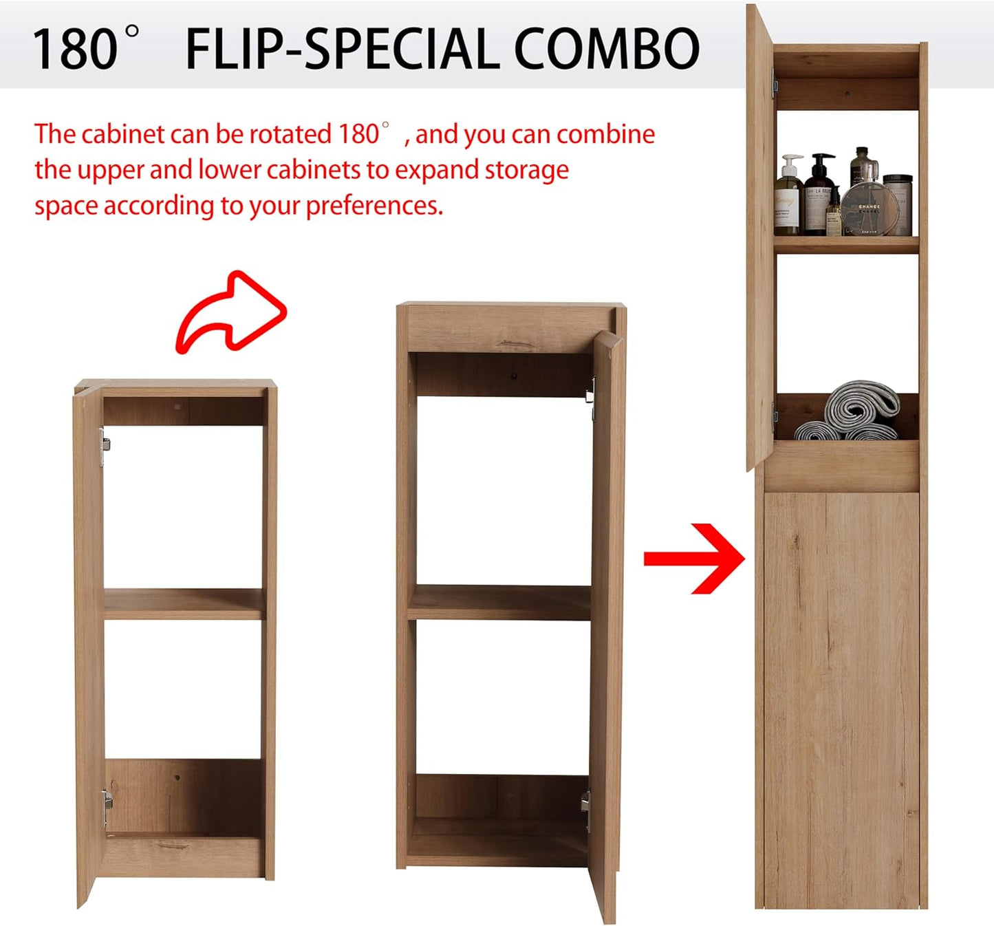 12" Bathroom Cabinet Wall Mounted, Bathroom Medicine Cabinet with 2 Door and 2 Shelf Over The Toilet, Wall Mounted Home Storage Cabinet - Brown