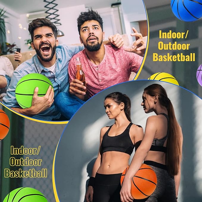 Jerify 12 Pack Official Size Rubber Basketballs for Kids Child Junior Youth Indoor Outdoor Sports Basket Balls with Pump Back to School Student Gifts Operation Christmas Bulk Items