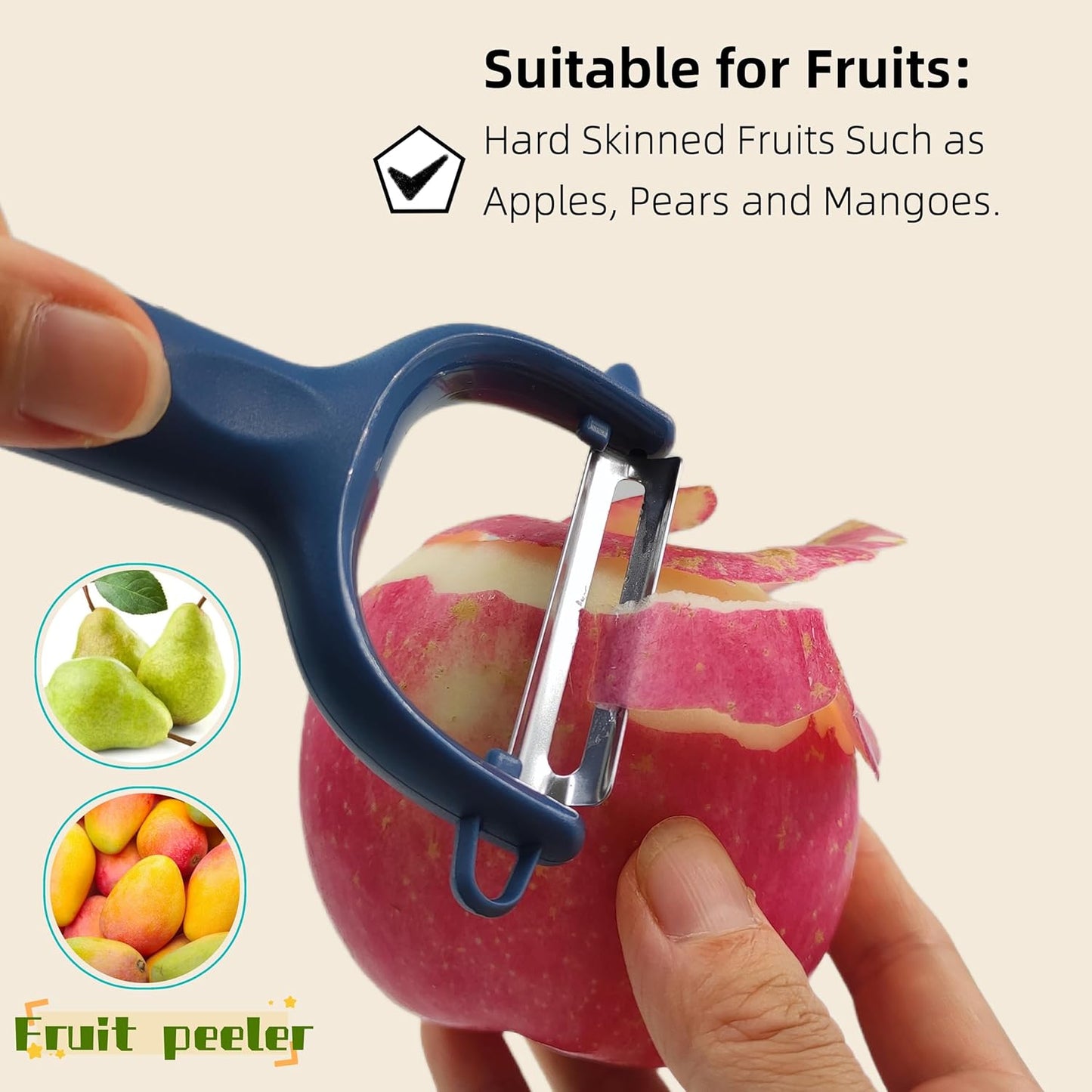 Trez Treamer 6-Pack Vegetable Peelers for Kitchen,Stainless Steel Apple Peeler Set for Veggie Carrot Fruit Zucchini Cucumber Peeler Sharp Potatoes & Potato Peeler Bulk with Non-Slip Handle (Y)