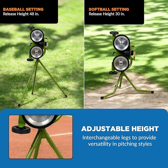 Mound Yeti Baseball Softball Pitching Machine, Youth and Adult Single Wheel Pitching Machine for Baseball and Softball, Training Equipment