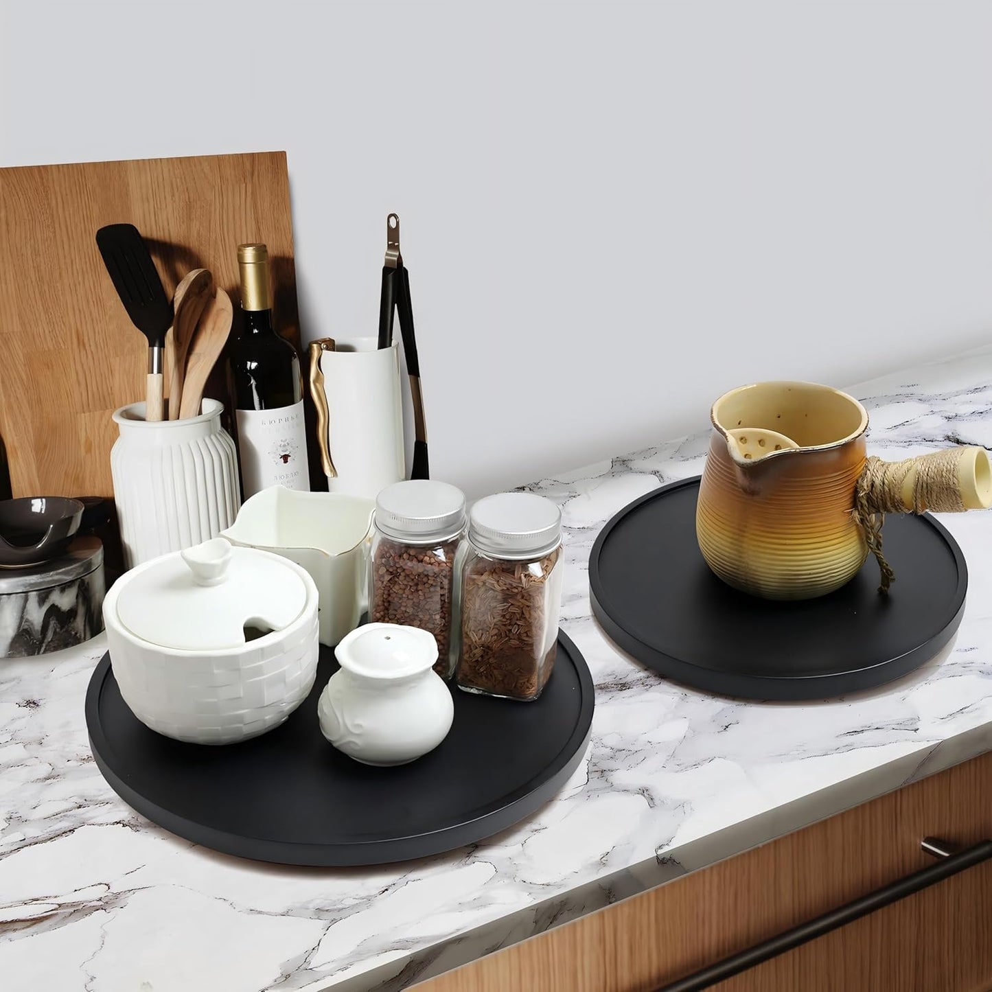 12-inch Lazy Susan Organizers, ACIAZAAZ Lazy Susan Turntable for Cabinet, Kitchen Turntable Storage for Table, Countertop, Pantry