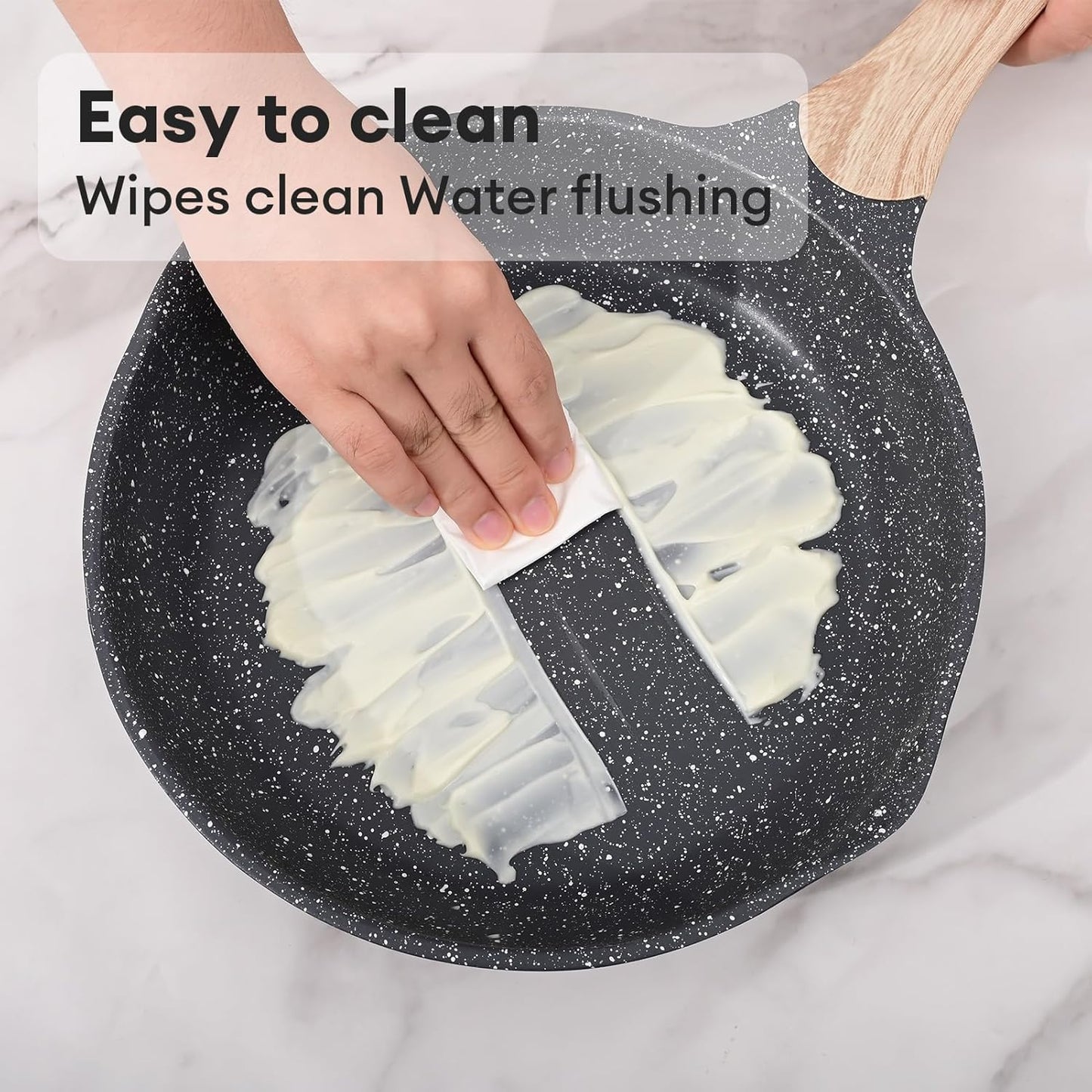 JEETEE 10 Inch Nonstick Frying Pan, Stone Coating Cookware, Nonstick Omelette Pan with Heat-Resistant Handle, Induction Skillet for Eggs (Grey)