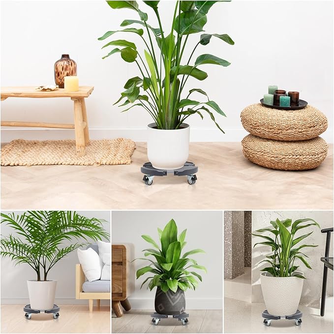 W B D WEIBIDA Round Dolly with Wheels Heavy Duty, Adjustable Pot Dolly 16-20 Inch, Large Plant Mover Indoor Outdoor, Muti Functional Rolling Dolly for Trash Can, Keg, Drum, Barrel