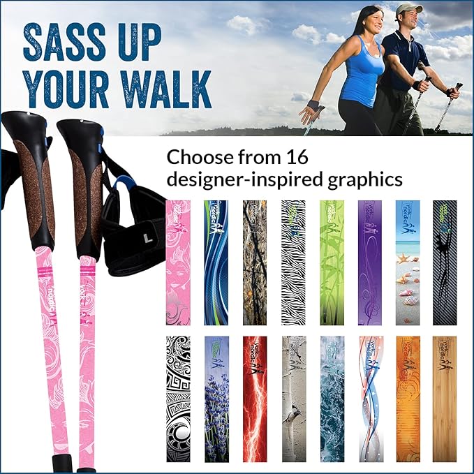 York Nordic Hiking & Walking Poles - Cushion Foam Grips w/Nordic Strap - Lightweight, Adjustable, and Great for Balance -2 Pieces w/Flip Locks, and Travel Bag - Heights 5'4"-6'2"