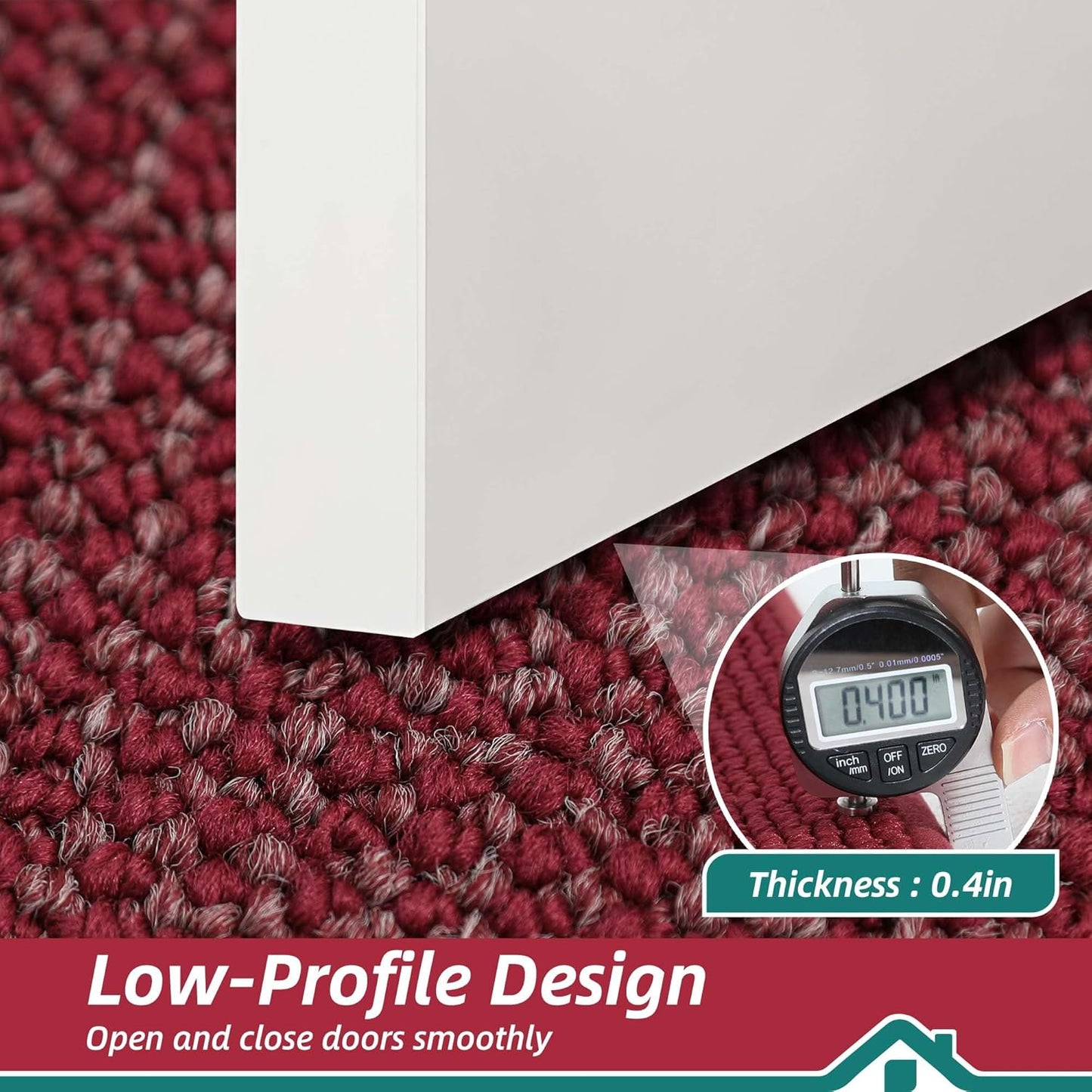 BEQHAUSE Indoor Door Mat 24" x 36", Dirt Trapper Door Mats Non-Slip Entryway Rugs Washable, Resist Dirt Absorbent Welcome Mat, Low Profile Floor Mats for Front Back Door and Entryway, Red