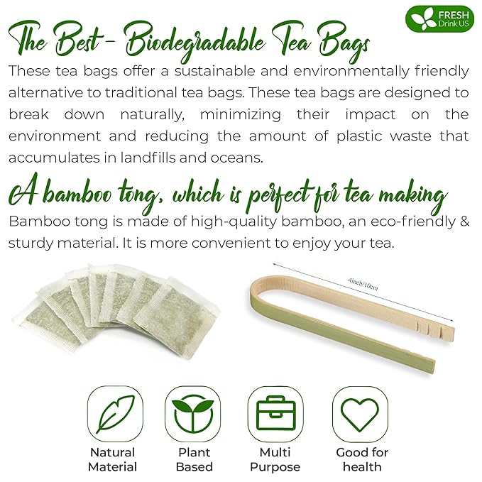 FreshDrinkUS, 30 Nettle Leaf Tea Bags, 100% Natural & Pure from Nettle Leaves. Loose Leaf Nettle Herbal Tea. Nettle Leaf Tea. No Sugar, No Caffeine, No Gluten, Vegan.