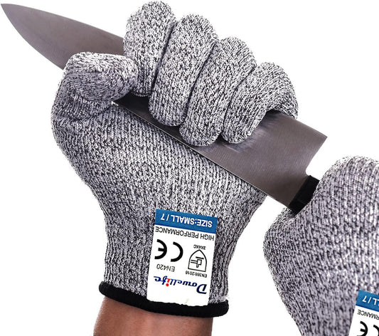 Dowellife Cut Resistant Gloves Food Grade Level 5 Protection, Safety Kitchen Cut Gloves for Chef Oyster Shucking Mandolin Knife Butcher Meat Cutting
