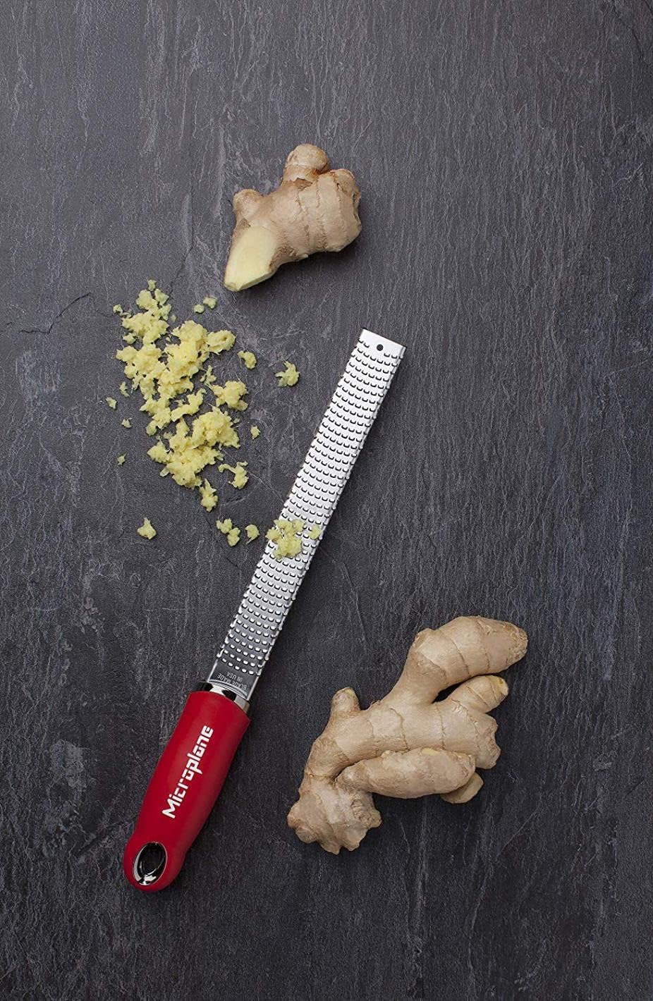 Microplane Classic Red Zester Grater, Stainless Steel - Citrus Zesting & Cheese Grating, Dishwasher Safe, Made in USA, Model Name: Microplane