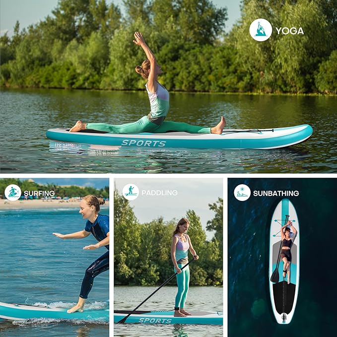 Panana Inflatable Stand Up Paddle Board, 10'x31 x6 SUP with Premium Paddle Board Accessories Kit, Anti-Slip EVA Deck for Adults Youth of All Skill Levels