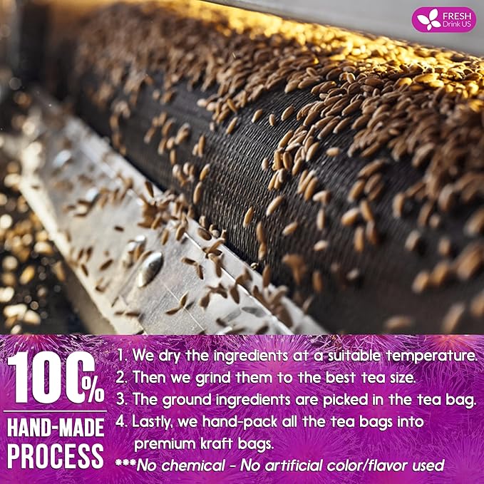 FreshDrinkUS, Premium 75 Milk Thistle Tea Bags, 100% Natural & Pure from Milk Thistle Seeds. Milk Thistle Seed Herbal Tea. Made with Natural Material Tea Bags. No Sugar, No Caffeine, No Gluten, Vegan.