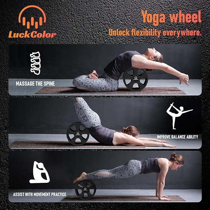 Back Roller, Back Wheel Targeted Back Pain Relief, Yoga Wheel Muscle Massage, Foam Roller for Trigger Point Therapy Physical, Stretching & Exercise, 880lbs Capacity, 10 Inch