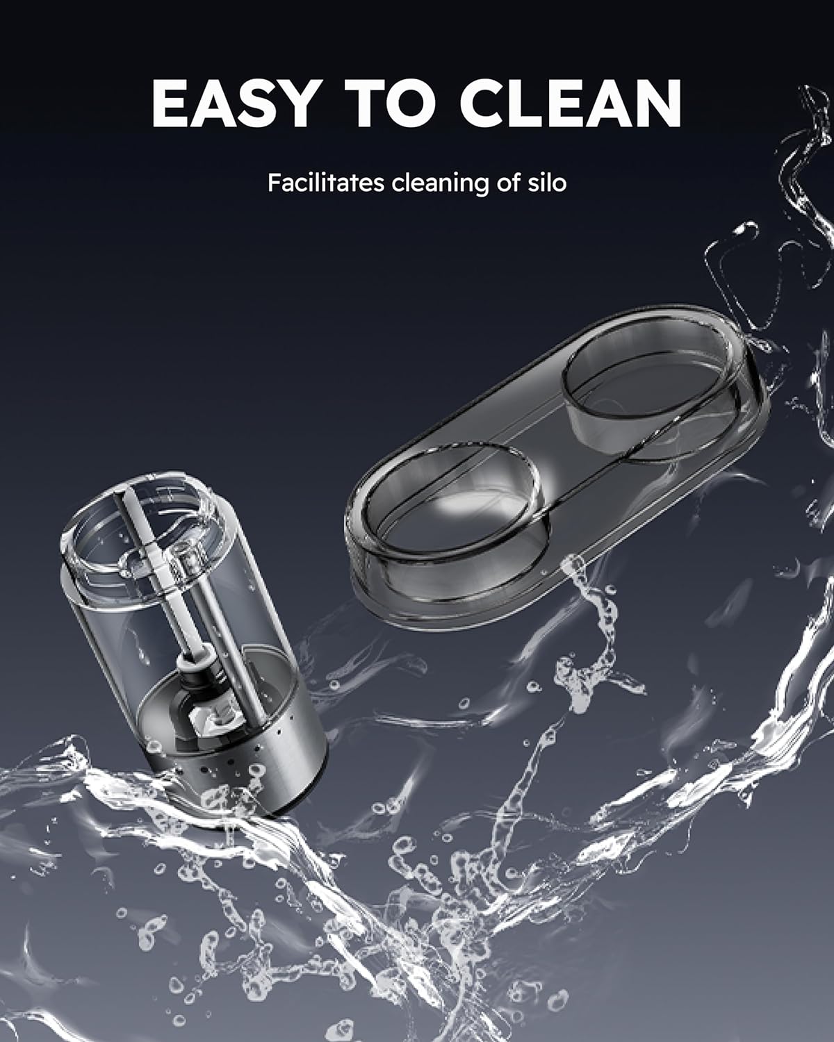 FORLIM Electric Salt and Pepper Grinder Set, Upgraded Washable, Batteries Powered Automatic One-Handed Operation with LED, Adjustable Coarseness Pepper and Salt Grinder Refillable, Stainless Steel