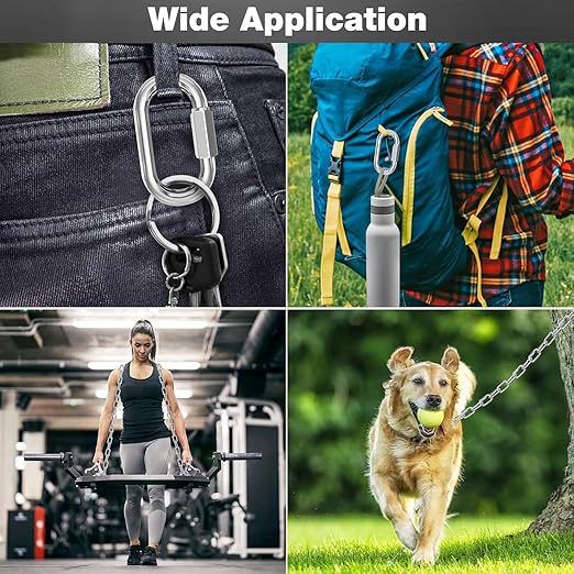 M12-12 Pack 4.17“ Quick Links Chain Connectors, 1/2" Galvanized Chain Locking Carabiners Hooks, 2500LBS Heavy Duty Thread Quick Link Clips, Twist Oval Keychain D Shape for Swing, Camping