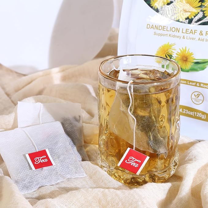 TEARELAE - Dandelion Leaf & Root Tea - 60 Counts Premium Dandelion Leaf and Root Tea Bags - Support Kidney, Aid in Digestion - Non-GMO - Caffeine-Free
