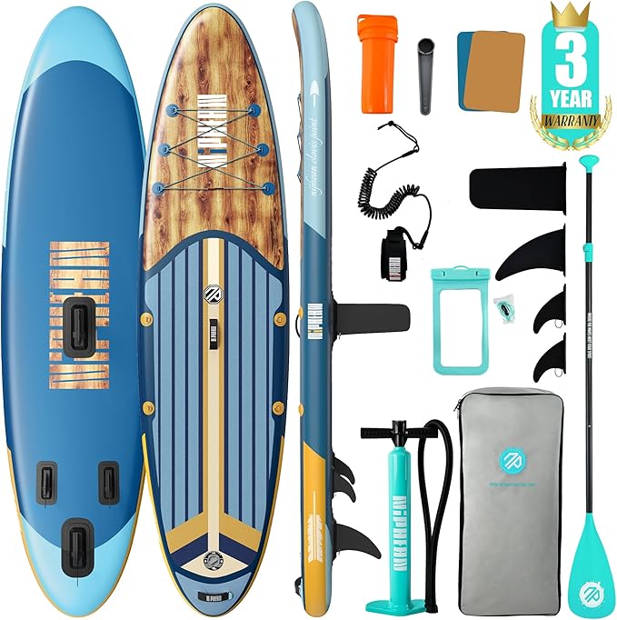 Niphean Inflatable Stand Up Paddle Board with SUP Accessories, Anti-Slip EVA Deck, 10’6’’ Inflatable Paddle Boards for Adults & Youth of All Skill Levels