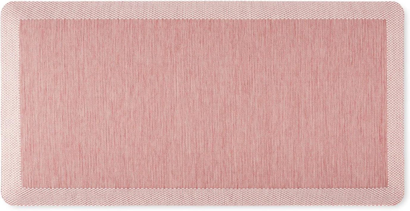 Martha Stewart Mira Modern Heathered Anti-Fatigue Air-Infused Kitchen Mat, Spice Red, 19.6"x39"