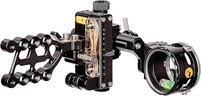 Trophy Ridge React One Pro Bow Sight - Accuracy up to 100 Yards, Tool Less Windage and Elevation Adjustability, 2nd/3rd Axis Leveling, Adjustable Click Light