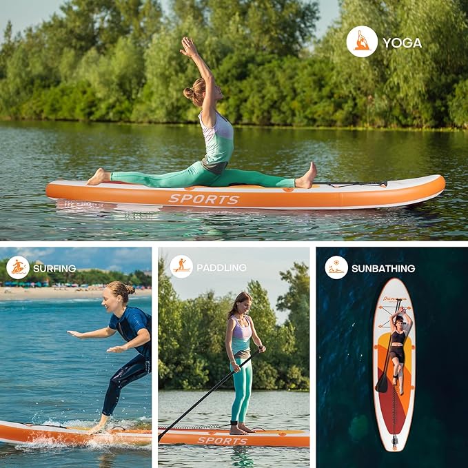 Panana Inflatable Stand Up Paddle Board, 10'x31 x6 SUP with Premium Paddle Board Accessories Kit, Anti-Slip EVA Deck for Adults Youth of All Skill Levels