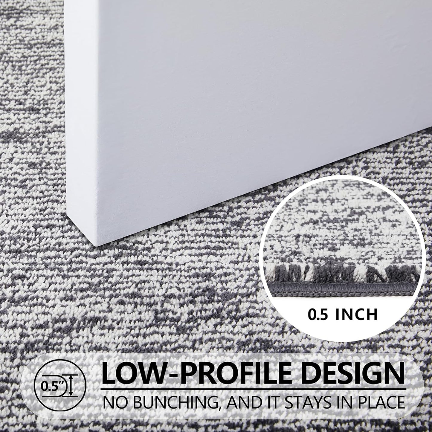 REFETONE Indoor Doormat, Front Door Mat 20"x32" Absorbent Rubber Backing Non Slip Back Door Mats, Washable Low-Profile Inside Floor Mat Door Rugs for Entryway, Resist Dirt Mud Mat for Dogs, Dark Grey