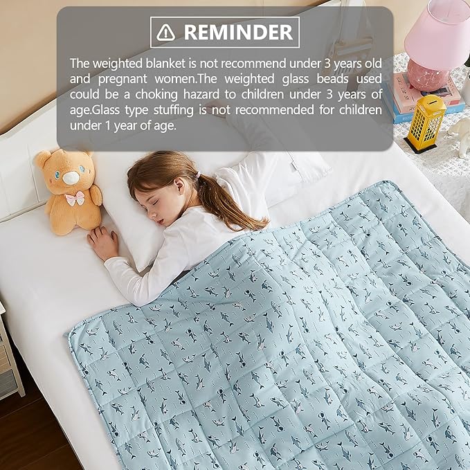 L'AGRATY Weighted Blanket - 40"x60" 10lbs Breathable Weighted Blanket Microfiber Material with Glass Beads