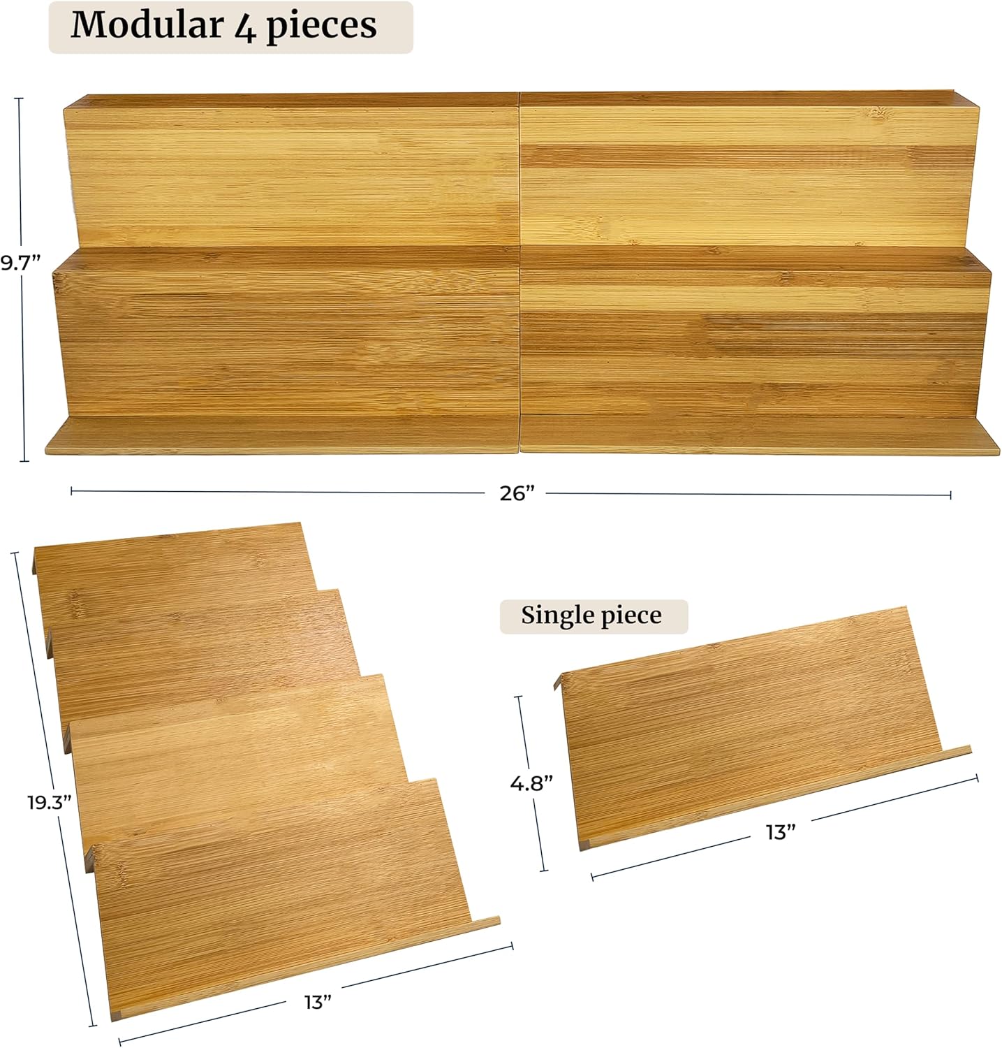 Spice Drawer Organizer with Jars and Labels, Bamboo Spice Rack For Drawer, Spice Organization For Cabinet Drawer, Spice Organizer For Drawer, Bamboo Drawer Organizer, Spice Organization For Drawer
