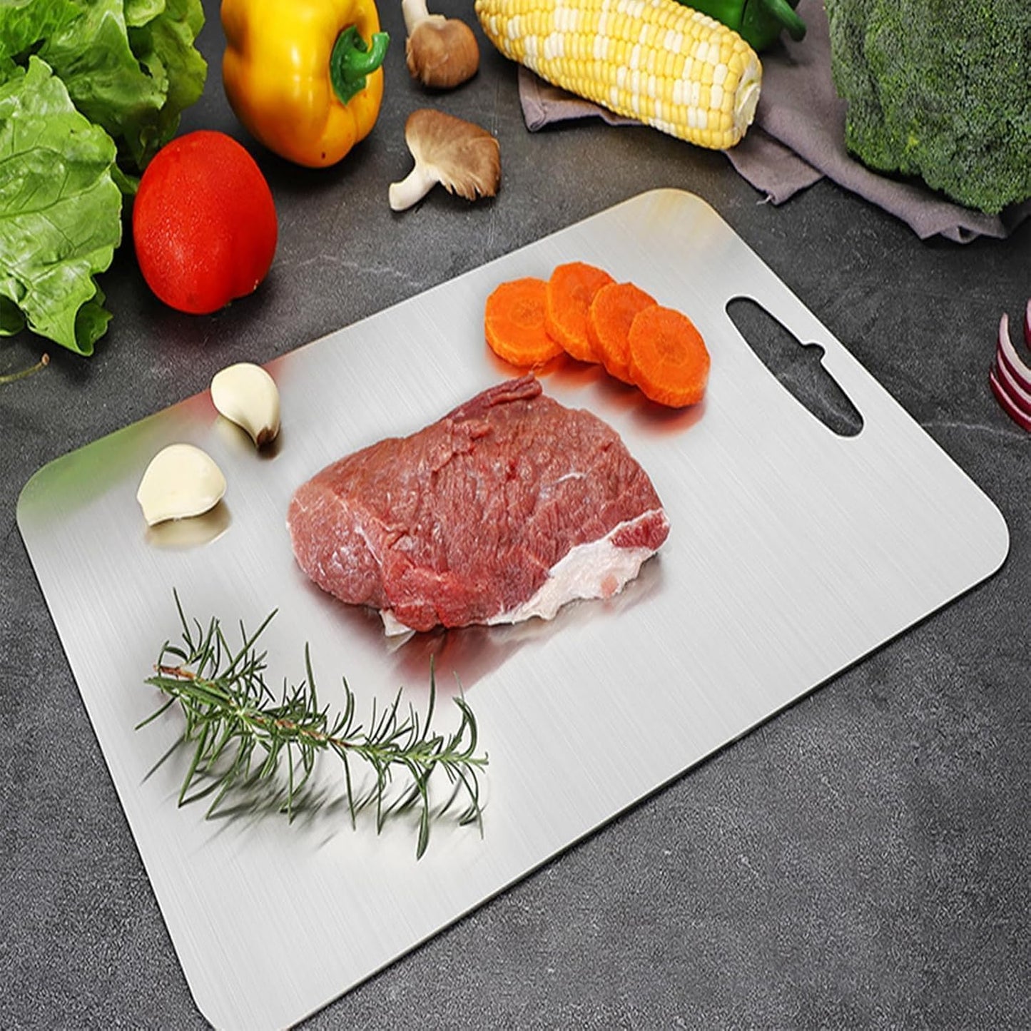 Titanium Cutting Board - 100% Pure Titanium Cutting Boards for Kitchen - Cutting Edge Hygiene & Durability, Cutting Boards for Home Kitchen Cooking (12.1 inch x 9 inch)