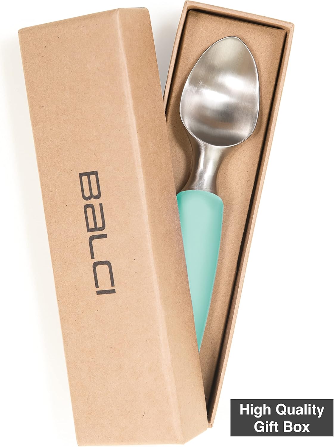 BALCI Ice Cream Scoop - Heavy Duty Stainless Steel Icecream Scooper With Non-Slip Rubber Grip - Professional Metal Ice-Cream Spade - Dishwasher Safe – Mint