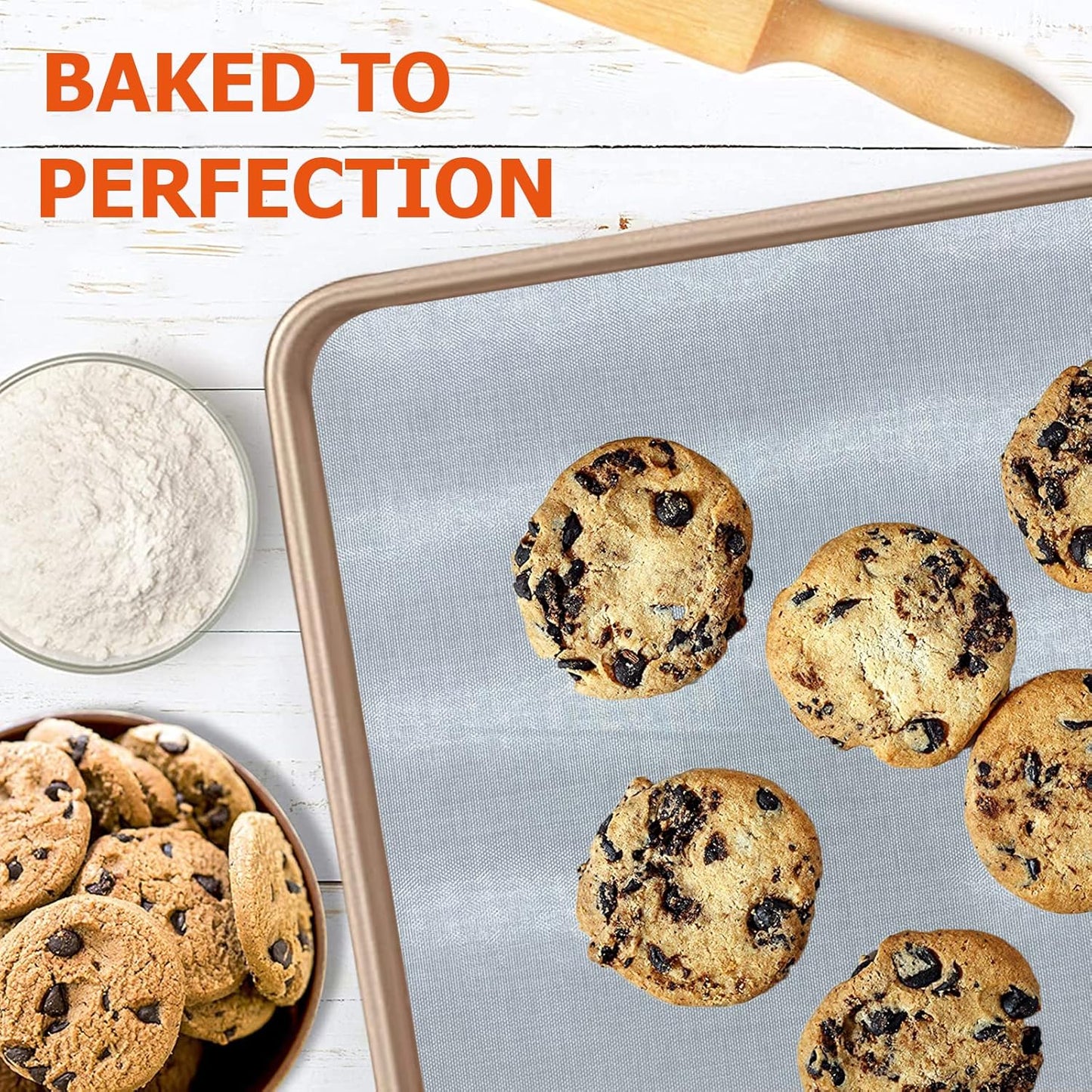 Silicone Baking Mat Roll, Cut to Size Silicone Mat, Non-slip Silicone Pastry Mat, Non-Stick Reusable Air Fryer Liner, Counter Mat, Oven Liner, Freeze Dryer Mat - 16IN x 8FT