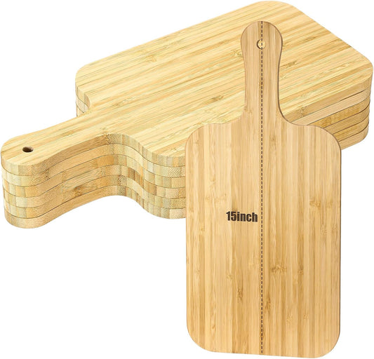 Lounsweer 6 Pcs Thicken Cutting Board Bulk Wood Board for Chopping Serving Charcuterie Material for Laser Engraving Mother' Day Wedding Housewarming Gift