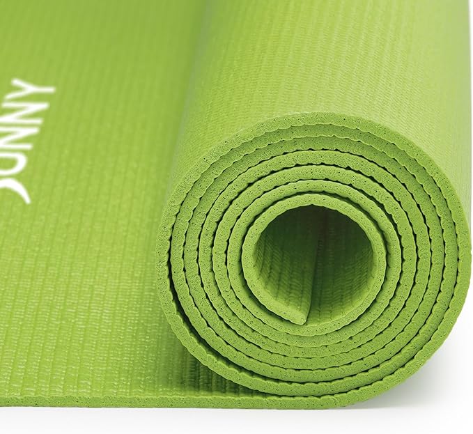 Sunny Health & Fitness Non-Slip Yoga Mat – Durable, Anti-Tear, Lightweight, Cushioned Support for Yoga, Pilates, Stretching Exercises, Meditation and Floor Workouts | Multiple Sizes & Colors