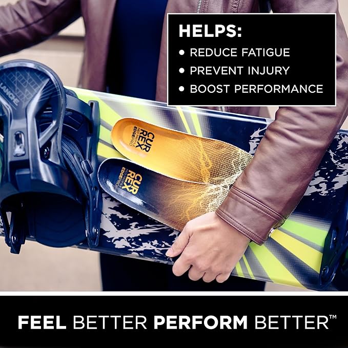 CURREX EdgePro Thermo Regulating Ski Boot Insoles for Snowboarding, Skiing, & Winter Sports ??Ski Boot Inserts with Shock Absorbing Cushioning ??for Men & Women ??Low Arch, XS