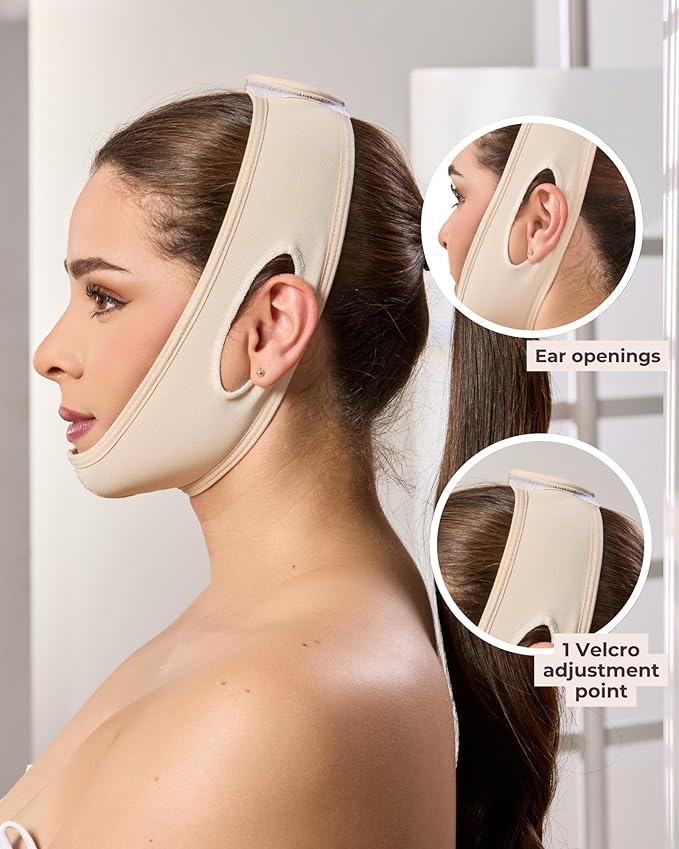 SHAPE CONCEPT Chin Strap for Sleeping 320 with Powernet, Otoplasty Headband, Double Chin Reducer and Ear Correctors