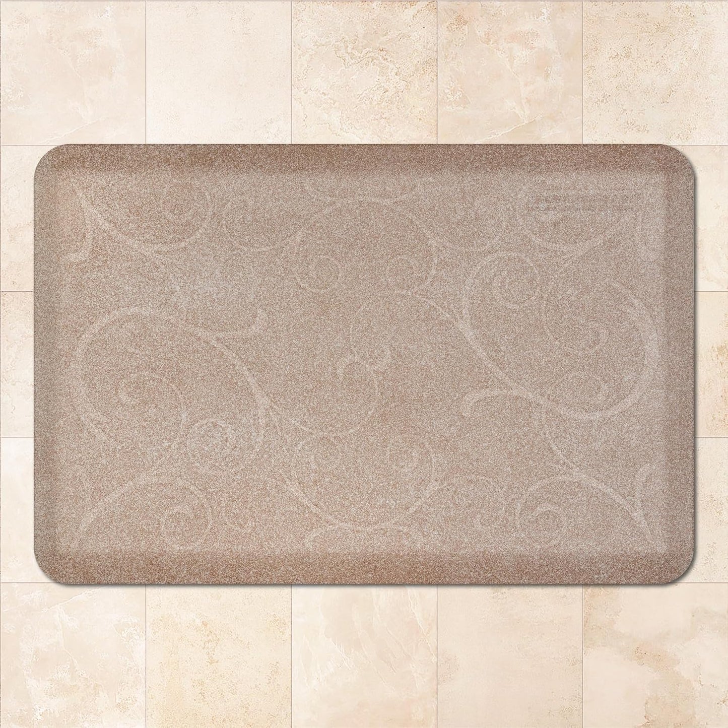 WellnessMats Bella Collection Anti-Fatigue Floor Mat, Polyurethane – Ergonomic Support Pad for Home, Kitchen, Garage, Office Standing Desk – Water Resistant - Made in USA