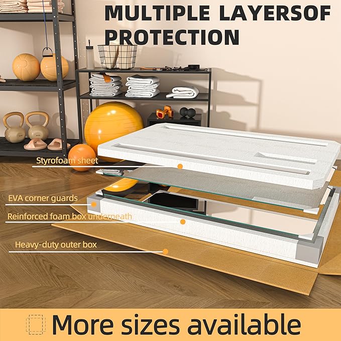 Hasipu Home Gym Mirror, 52"x17" x 3 PCS Frameless Wall Mounted Mirrors, Large Body Mirror for Home Gym, Yoga Studio, Bedroom, Silver Tempered Glass