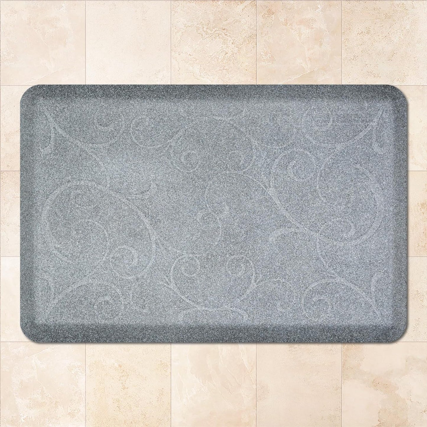 WellnessMats Bella Collection Anti-Fatigue Floor Mat, Polyurethane – Ergonomic Support Pad for Home, Kitchen, Garage, Office Standing Desk – Water Resistant - Made in USA