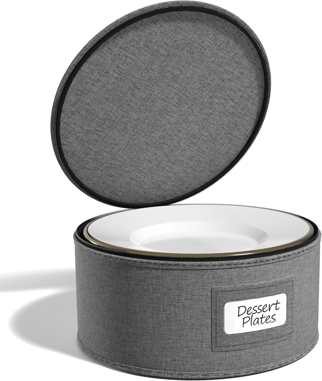 Sorbus China Storage Containers – Dinnerware Organizer for Salad Plates with Lid (Holds Service for 12) with Felt Protectors – 8.5" x 5.5"